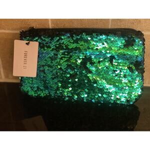 Forever 21 Sequin Small Clutch Handbag, Zipper, NWT